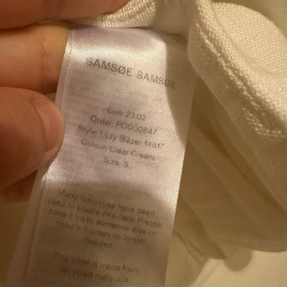 Samsoe Lazy Blazer in White Size Small - Picture 7 of 9